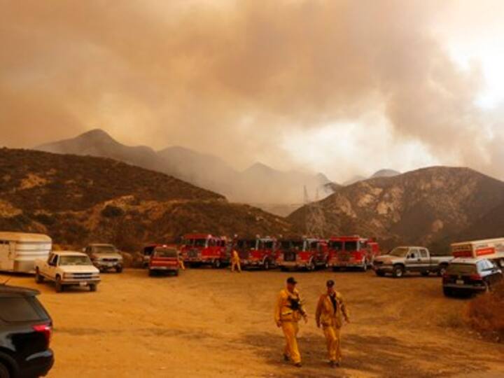 California wildfires burn in mountains north of Los Angeles and near Big Sur