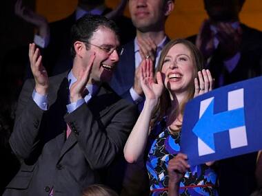 Chelsea Clinton, and husband Marc Mezvinsky at the Democratic National Convention. Photo: AP