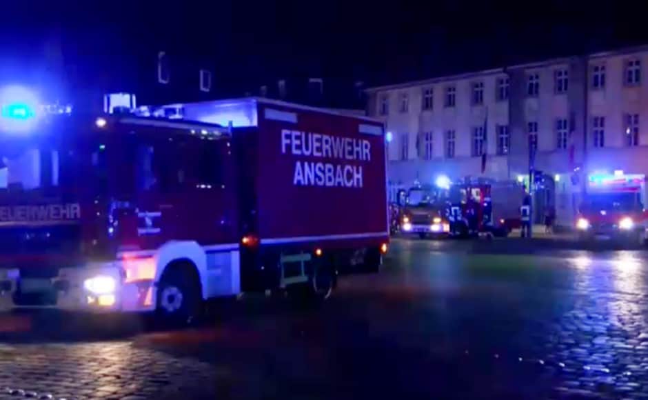 A man in the German city of Ansbach was killed when an explosive device he was believed to be carrying went off near an open-air music festival. Photo: AP A man in the German city of Ansbach was killed when an explosive device he was believed to be carrying went off near an open-air music festival. Photo: AP