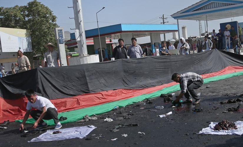 Site where the explosion on Saturday took place in Kabul. AP