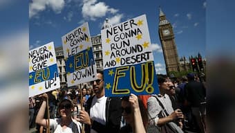 Baguettes, not regrets: Anti-Brexit protesters march for Europe in London