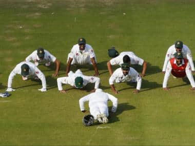 Pakistan’s push-up celebration against England after Lord’s win. Reuters