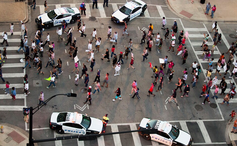 Dallas police say four officers have died after at least two snipers opened fire during protests downtown. Seven other officers were wounded. TV reports said that the protests started off really peaceful but escalated to violence really quick. AP Dallas police say four officers have died after at least two snipers opened fire during protests downtown. Seven other officers were wounded. TV reports said that the protests started off really peaceful but escalated to violence really quick. AP