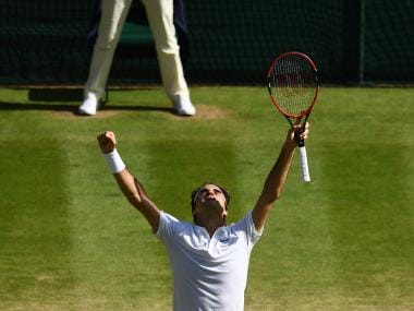 Roger Federer after a 5-set win over Marin Cilic. AFP