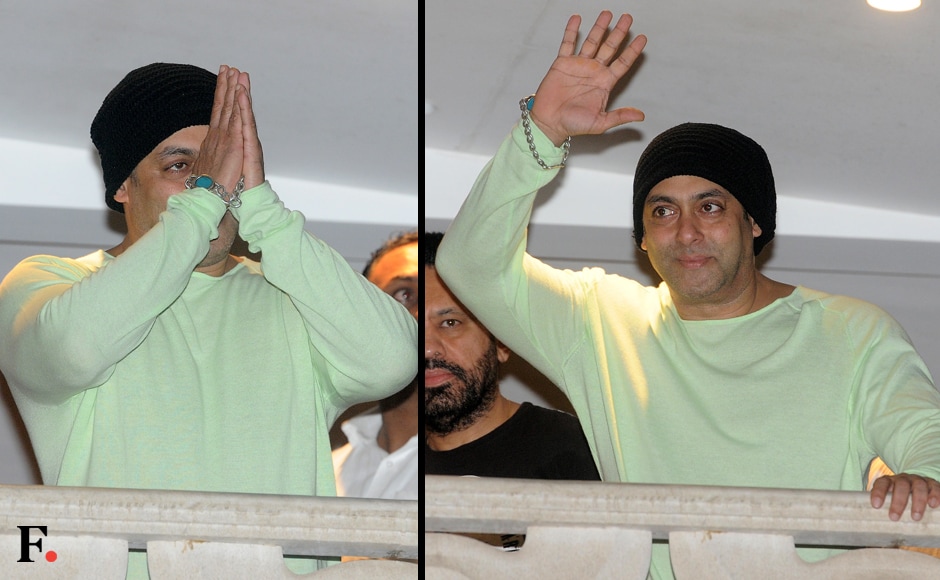 Salman Khan waves to fans. Sachin Gokhale/Firstpost Salman Khan waves to fans. Sachin Gokhale/Firstpost