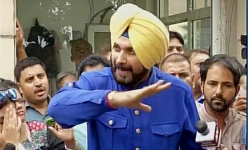 Navjot Singh Sidhu addresses media on why he quit Rajya Sabha. Image courtesy: @ANI_news