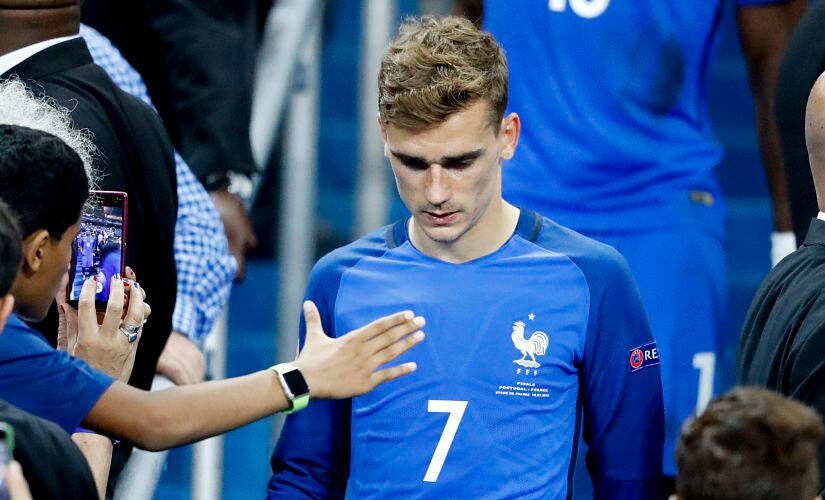 Antoine Griezmann looks dejected as the France hero lost two major finals; Champions League and European Championship in a span of 2 months. AP