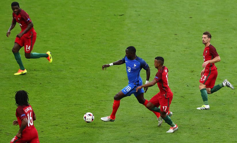 Moussa Sissoko appeared to be the only grim hope for France as he was battling hard to get his team back in the game. AP