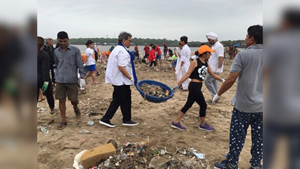Film director Subhash Ghai pitches in to clean Mumbai's Versova beach