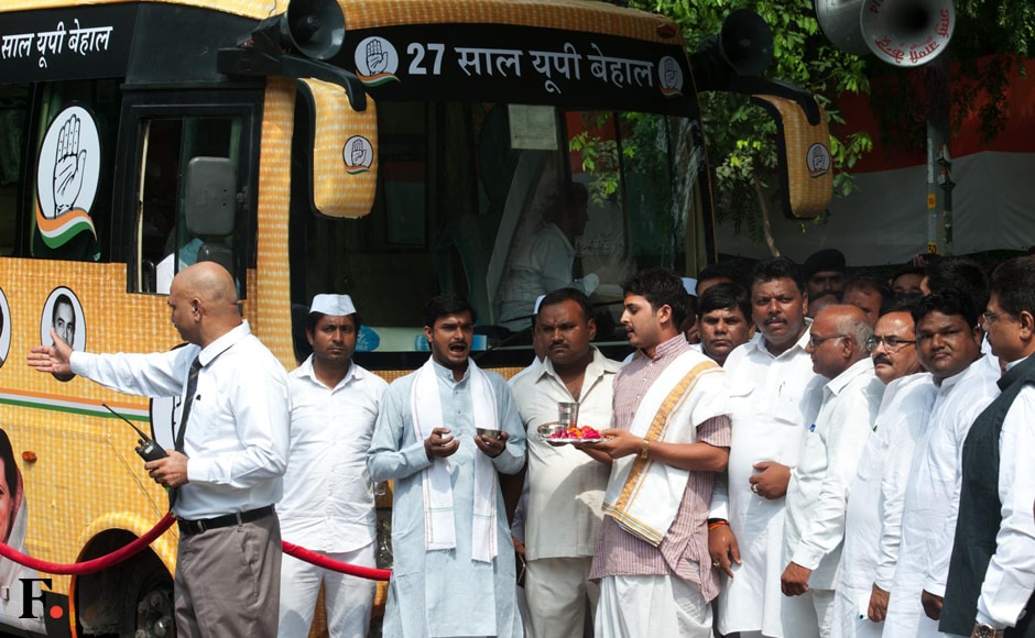 The bus yatra, will travel through Ghaziabad, Hapur, Amroha and Moradabad on the first day and halt at Moradabad for the night. In the next two days, the bus will cover Rampur, Bareilly, Hardoi, Kannauj and Kanpur. Naresh Sharma, Firstpost The bus yatra, will travel through Ghaziabad, Hapur, Amroha and Moradabad on the first day and halt at Moradabad for the night. In the next two days, the bus will cover Rampur, Bareilly, Hardoi, Kannauj and Kanpur. Naresh Sharma, Firstpost