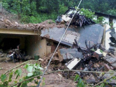 Several houses were demolished because of the cloudburst. PTI