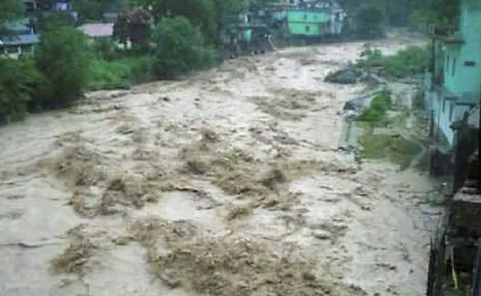 Flooding also was reported in many areas of Uttarakhand because the Alaknanda river rose above the danger-level mark. All major rivers in the hilly tracts were flooded. PTI Flooding also was reported in many areas of Uttarakhand because the Alaknanda river rose above the danger-level mark. All major rivers in the hilly tracts were flooded. PTI
