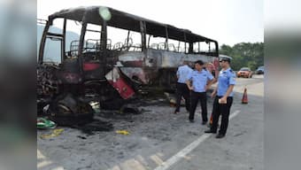 China: Taiwan tour bus bursts into flame killing all 26 on board