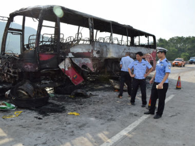 China: Taiwan tour bus bursts into flame killing all 26 on board China: Taiwan tour bus bursts into flame killing all 26 on board