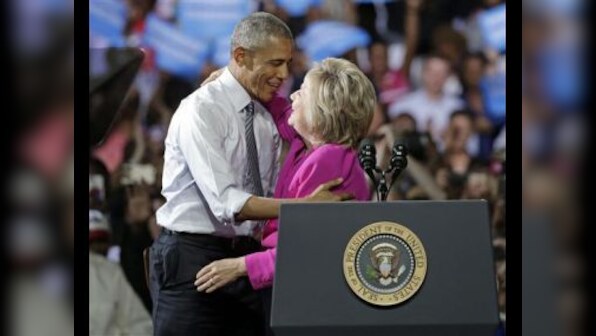 'Ready to pass the baton': Barack Obama campaigns with Hillary Clinton