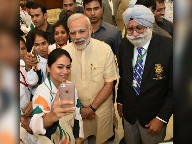 PM Modi attended the send-off ceremony for Rio bound athletes. PIB