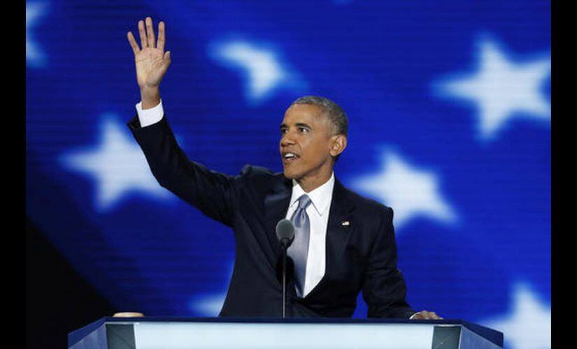 President Barack Obama at the Democratic National Convention in Philadelphia on Wednesday. AP