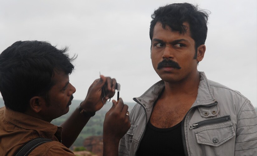 Karthik Sivakumar during a film shooting. Photo courtesy: Anand Pandian