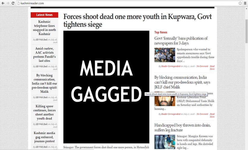 Kashmir reader's response to the raid on press offices. Screengrab