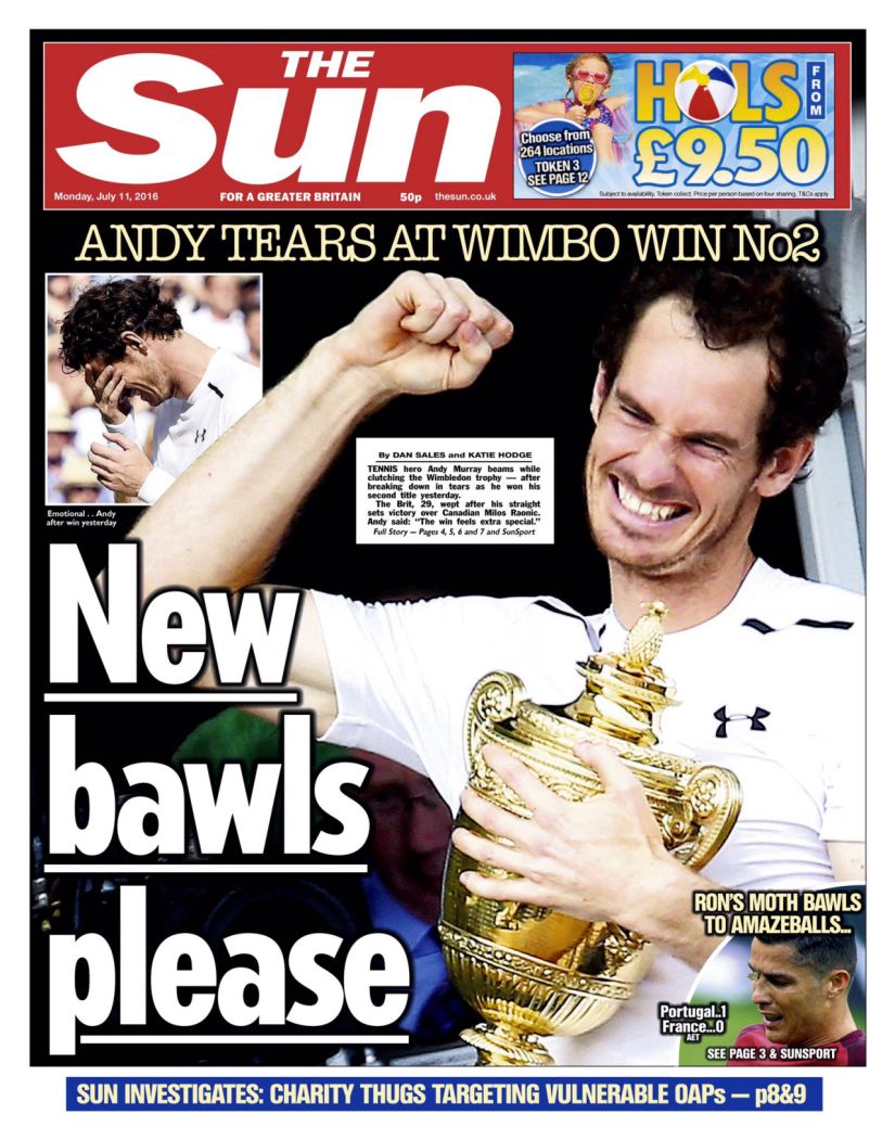 'Roaring to victory': How British newspapers covered Andy Murray's ...