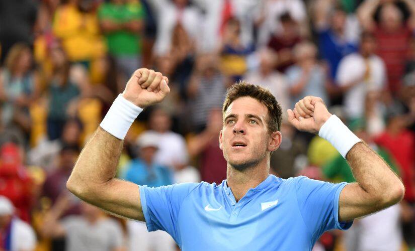 Argentina's Juan Martin Del Potro reacts after winning his men's second round singles match. AFP