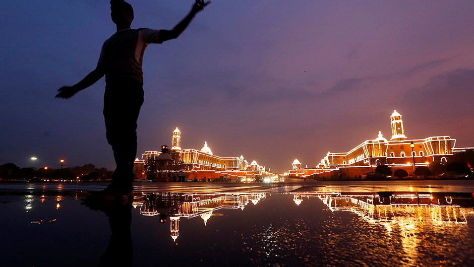 On the eve of India's Independence Day celebrations, Raisina Hills in New Delhi has become a photographic spot. Reuters On the eve of India's Independence Day celebrations, Raisina Hills in New Delhi has become a photographic spot. Reuters