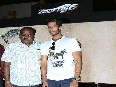 Former Karnataka CM HD Kumaraswamy launches son Nikhil Kumar with bilingual film Former Karnataka CM HD Kumaraswamy launches son Nikhil Kumar with bilingual film