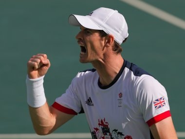 Andy Murray celebrates after beating Steve Johnson. AP