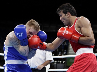 Rio Olympics 2016: Manoj Kumar hands out a boxing lesson to two-time Olympic medal winner Petrauskas Rio Olympics 2016: Manoj Kumar hands out a boxing lesson to two-time Olympic medal winner Petrauskas