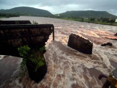 The Mahad bridge collapsed. PTI