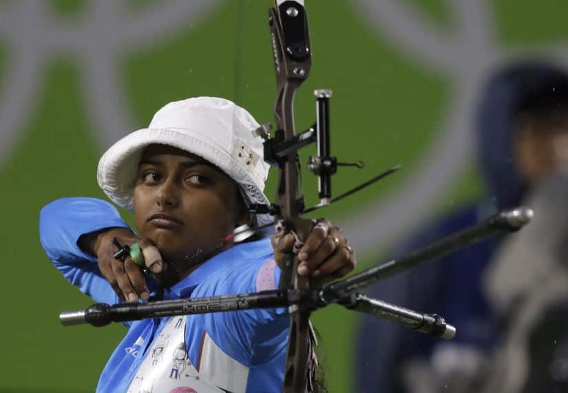 Deepika Kumari during her elimination round. AP 