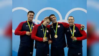 Rio Olympics 2016: Michael Phelps clinches 19th gold as US men win 4x100 freestyle