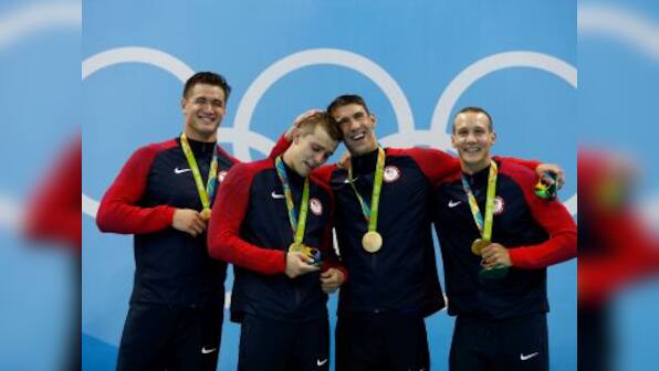 Rio Olympics 2016: Michael Phelps clinches 19th gold as US men win 4x100 freestyle