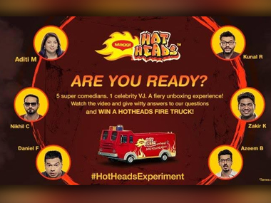 Five super comedians! One celebrity VJ! A Fiery HOTHEADS experiment! Five super comedians! One celebrity VJ! A Fiery HOTHEADS experiment!