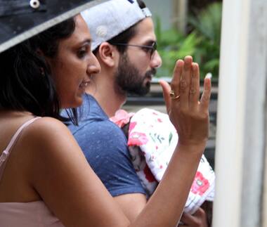 In Photos: Shahid Kapoor, Mira Rajput take new-born daughter home