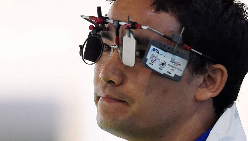 Jitu Rai during the Men's 50m Pistol qualifying round. PTI 