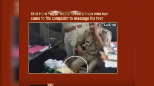 Watch: UP policeman makes complainant massage his feet, suspended