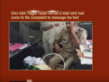 Watch: UP policeman makes complainant massage his feet, suspended