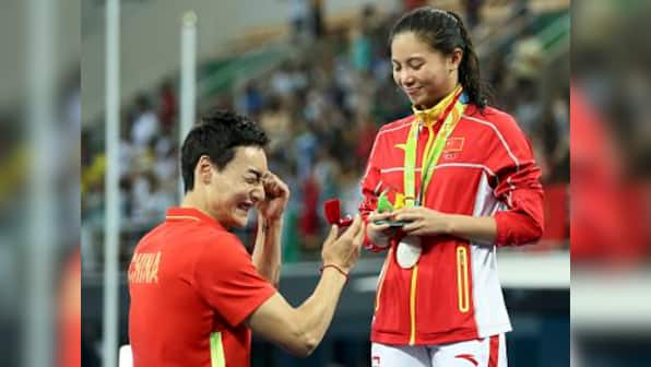 Rio 2016: Chinese diver He Zi grabs silver and diamond as boyfriend proposes during medal ceremony