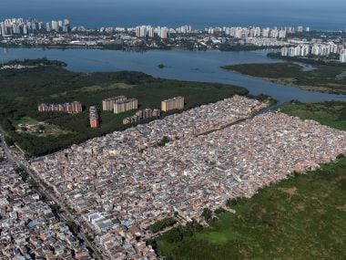 Aerial view of Rio favelas in northern part of the city. AFP
