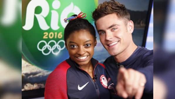 Simone Biles finally met her longtime celebrity crush Zac Efron, and boy, was she excited!