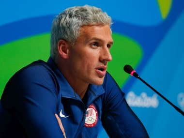 USA swimmer Ryan Lochte attends a press conference. Getty