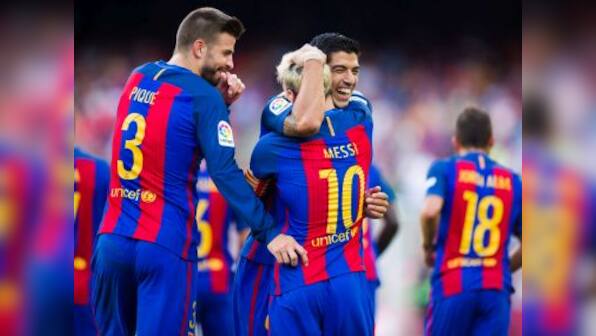 La Liga: Luis Suarez hat-trick helps Barcelona sink Real Betis; Sevilla beat Espanyol in thriller