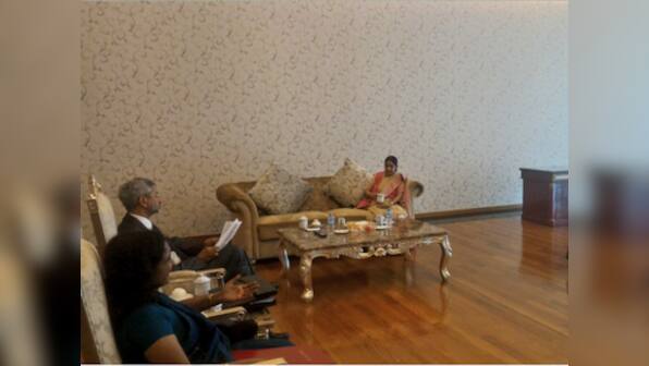 Sushma Swaraj in Myanmar; holds talks with Aung San Suu Kyi, President U Htin Kyaw