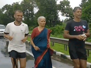 Here's Milind Soman's mom running the marathon in a sari: Are you inspired yet? Here's Milind Soman's mom running the marathon in a sari: Are you inspired yet?