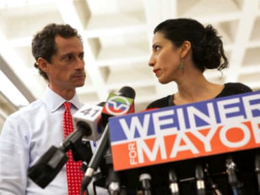 A file image of Anthony Weiner and his wife Huma Abedin. Reuters