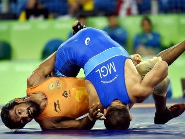 Yogeshwar Dutt in action at the Rio 2016 Olympics. PTI