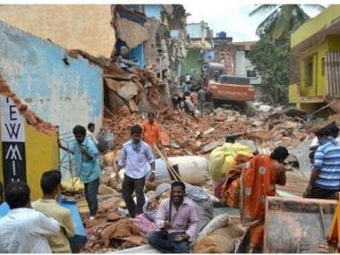 Buildings that were built on encroached land and drainages were demolished by the BBMP in Bommansandra area of Bengaluru. PTI