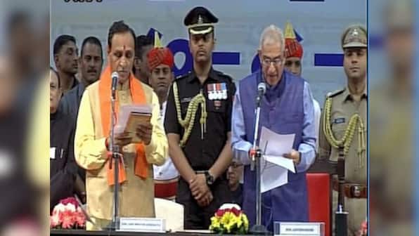 Vijay Rupani sworn-in as the 16th chief minister of Gujarat; Nitin Patel Deputy CM