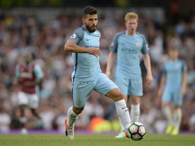 Manchester City's Sergio Aguero will miss the key showdown against Manchester United. AFP